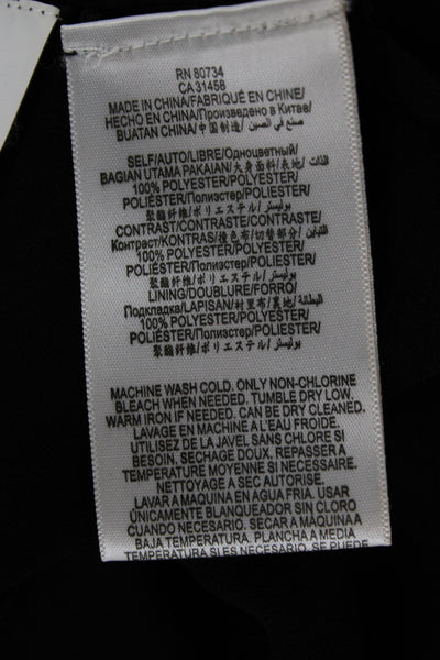 BCBGMAXAZRIA Womens Blouson Dress Black Long Sleeve Round Neck Button Size XS