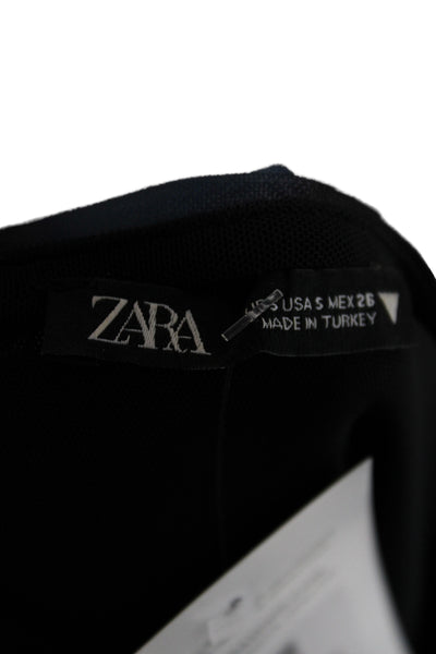 Zara Womens Bodycon Dress Multicolor Mesh Sleeveless Round Neck Mid-Calf Size S