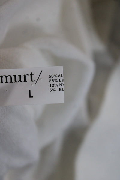 Sita Murt Women Striped Alpaca Blend Short Sleeve T Shirt White Size L