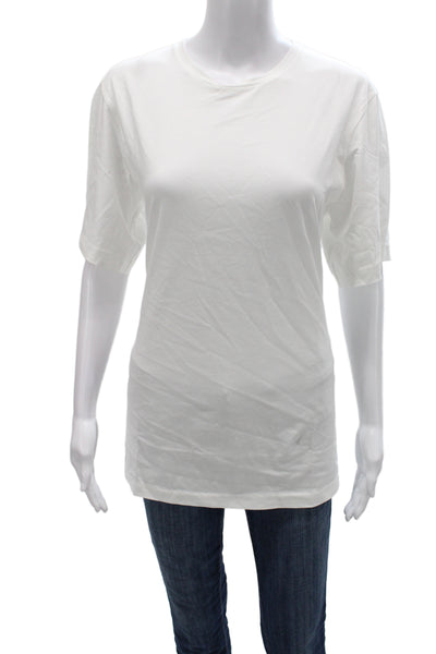Bite Women Basic White Cotton Crew Neck Short Sleeve T-Shirt Size XL
