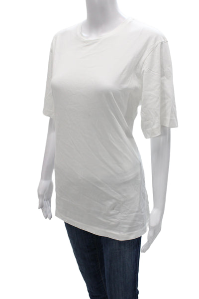 Bite Women Basic White Cotton Crew Neck Short Sleeve T-Shirt Size XL