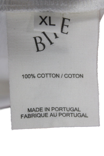 Bite Women Basic White Cotton Crew Neck Short Sleeve T-Shirt Size XL