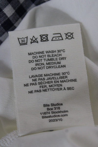 Bite Women Basic White Cotton Crew Neck Short Sleeve T-Shirt Size XL
