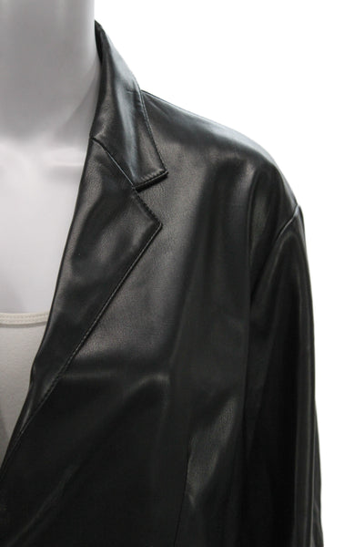Frankie Shop Women Basic Jacket Black Button Long Sleeve Polyurethane Size XS