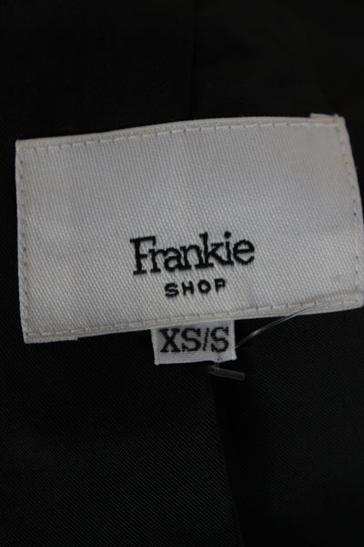Frankie Shop Women Basic Jacket Black Button Long Sleeve Polyurethane Size XS