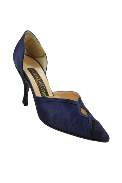 Ombeline Womens Satin Pointed Toe D'Orsay Pumps Navy Blue Size 37 7