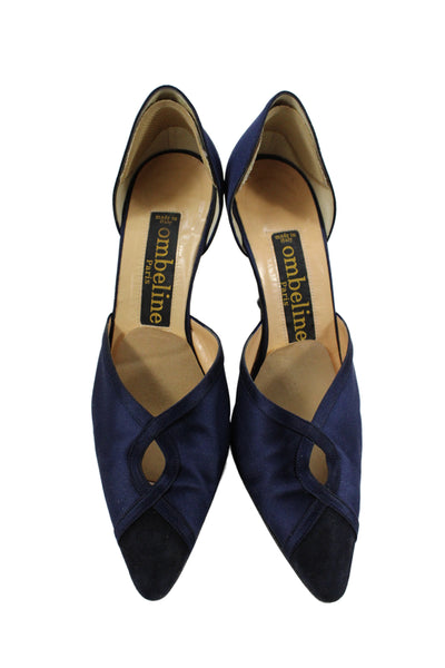 Ombeline Womens Satin Pointed Toe D'Orsay Pumps Navy Blue Size 37 7