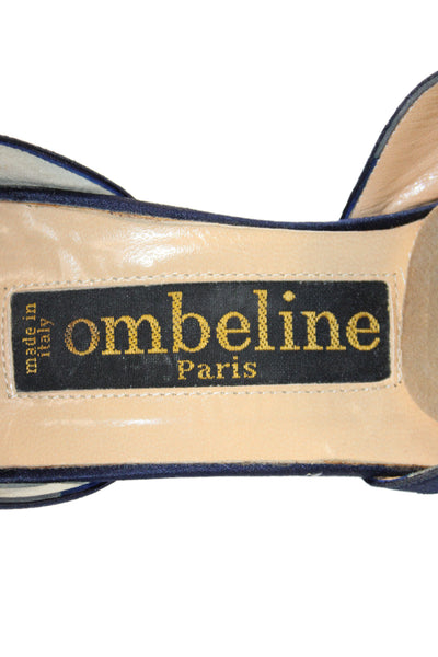 Ombeline Womens Satin Pointed Toe D'Orsay Pumps Navy Blue Size 37 7