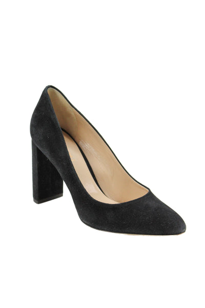 M Gemi Womens Suede Slide On Block Heels Pumps Black Size 37 7