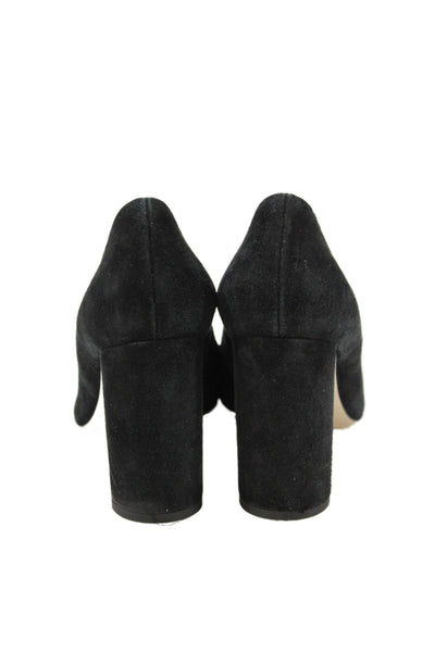 M Gemi Womens Suede Slide On Block Heels Pumps Black Size 37 7