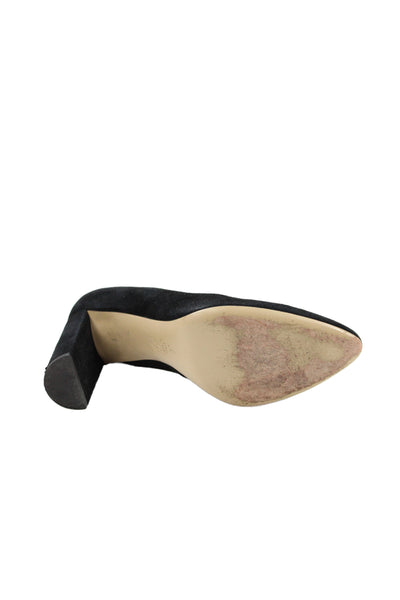 M Gemi Womens Suede Slide On Block Heels Pumps Black Size 37 7