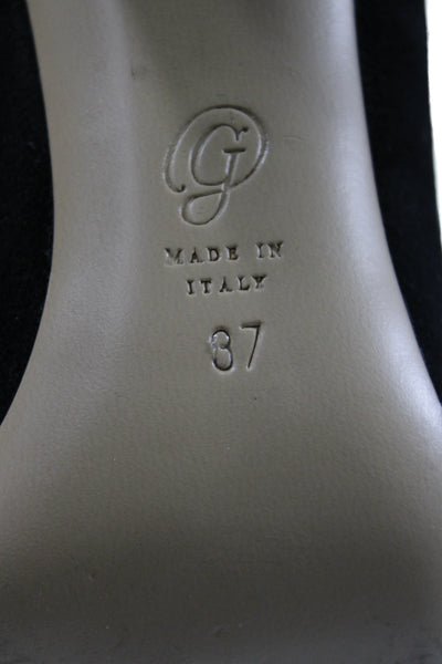 M Gemi Womens Suede Slide On Block Heels Pumps Black Size 37 7