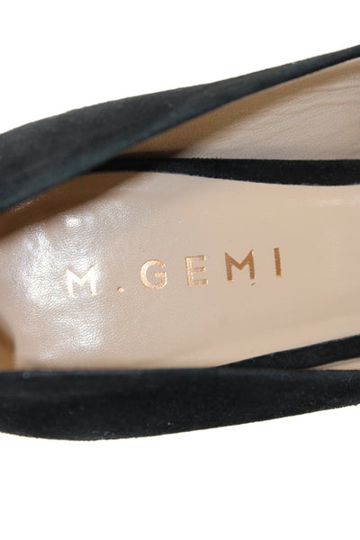 M Gemi Womens Suede Slide On Block Heels Pumps Black Size 37 7