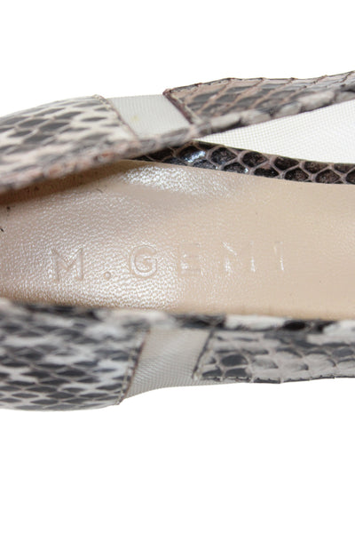 M Gemi Womens Snakeskin Print Pointed Toe Pumps Beige Black Size 37 7