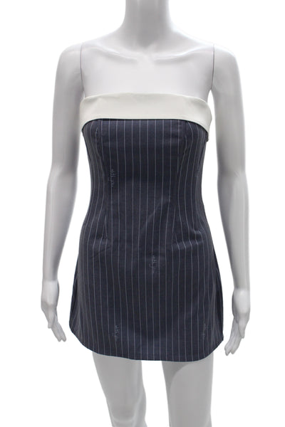 With Jean Womens Bodycon Blue Off the Shoulder Sleeveless Short Dress Size S