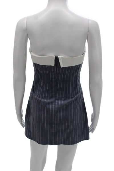 With Jean Womens Bodycon Blue Off the Shoulder Sleeveless Short Dress Size S