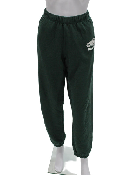 Roots Unisex Adults Sweatpants Green Organic Cotton Solid Size XS