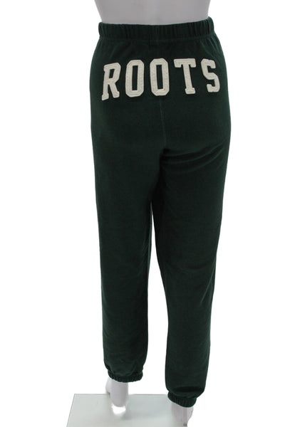 Roots Unisex Adults Sweatpants Green Organic Cotton Solid Size XS