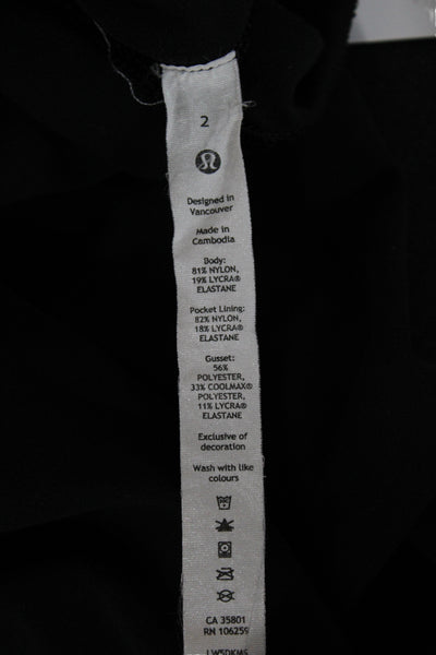 Lululemon Women Black Nylon Yoga Pants Size 2