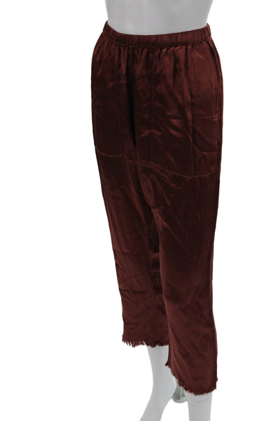 Pharaoh Women Cropped Rayon Pants Brown Pull On Size 2
