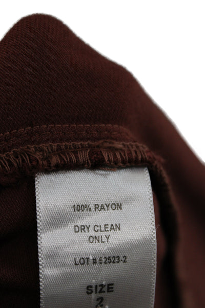 Pharaoh Women Cropped Rayon Pants Brown Pull On Size 2