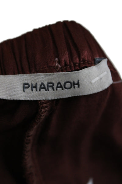 Pharaoh Women Cropped Rayon Pants Brown Pull On Size 2