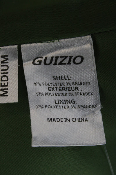 Guizio Women Corset Top Sleeveless Zip Green Polyester Blend Solid Sexy Size M