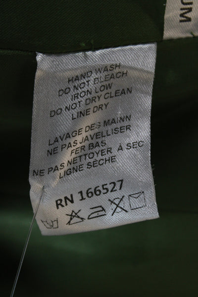 Guizio Women Corset Top Sleeveless Zip Green Polyester Blend Solid Sexy Size M