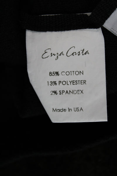 Enza Costa Women Cropped Black Square Neck Tank Size S