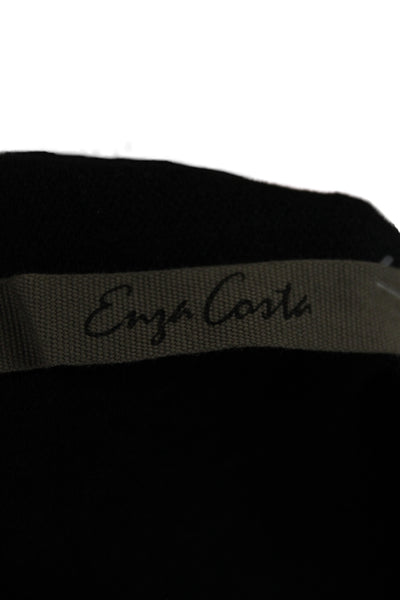 Enza Costa Women Cropped Black Square Neck Tank Size S