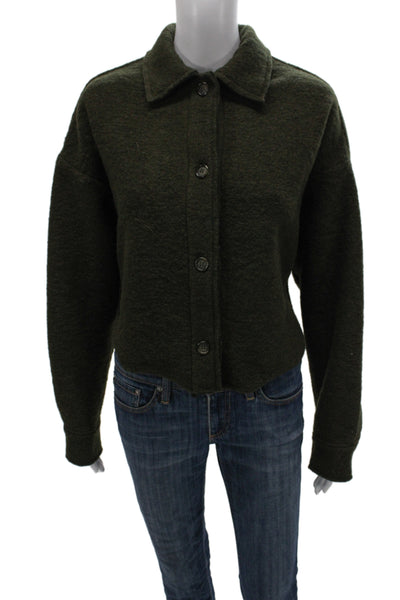 Pharaoh Womens Basic Green Virgin Wool Jacket Size 2