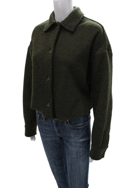 Pharaoh Womens Basic Green Virgin Wool Jacket Size 2