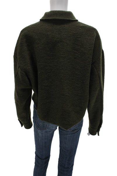 Pharaoh Womens Basic Green Virgin Wool Jacket Size 2