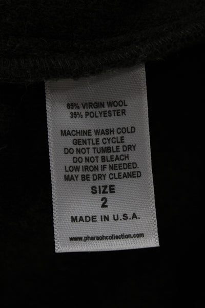 Pharaoh Womens Basic Green Virgin Wool Jacket Size 2