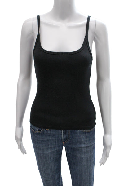 Sunday Best Womens Tank Scoop Neck Black Cotton Blend Size S