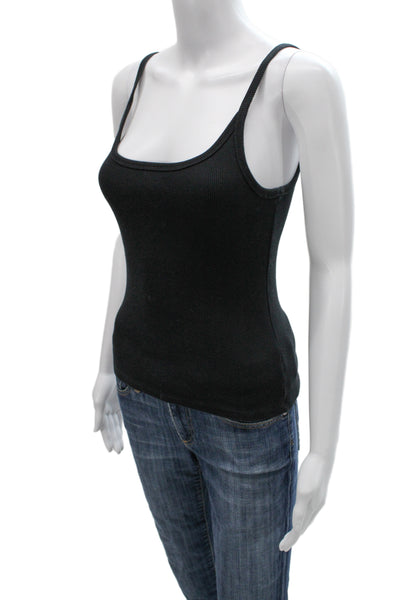 Sunday Best Womens Tank Scoop Neck Black Cotton Blend Size S