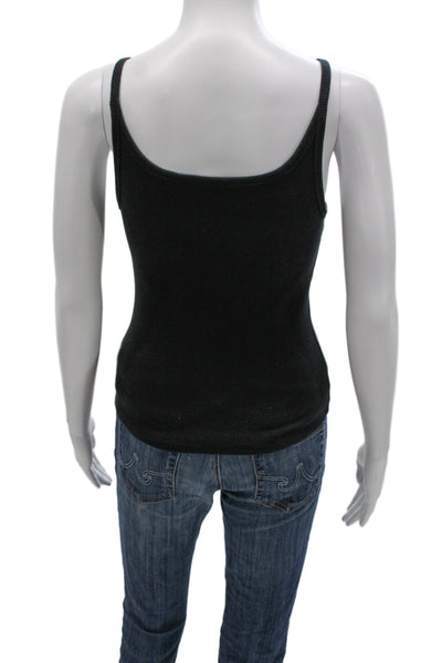 Sunday Best Womens Tank Scoop Neck Black Cotton Blend Size S