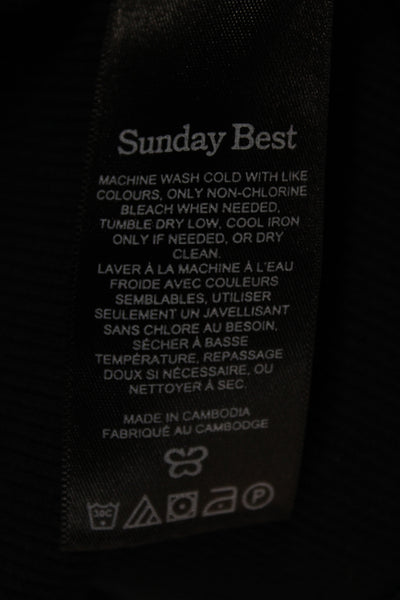 Sunday Best Womens Tank Scoop Neck Black Cotton Blend Size S