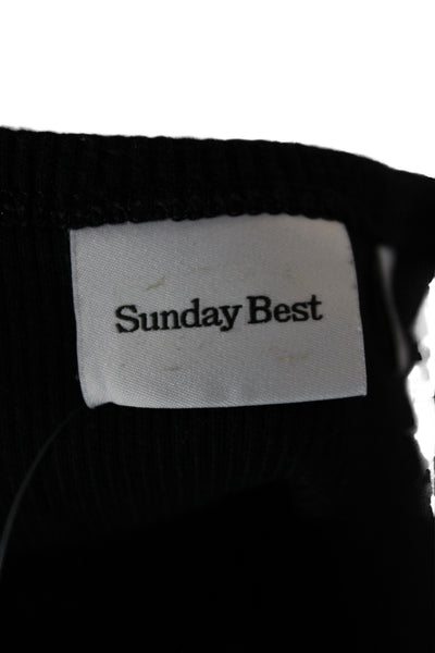 Sunday Best Womens Tank Scoop Neck Black Cotton Blend Size S