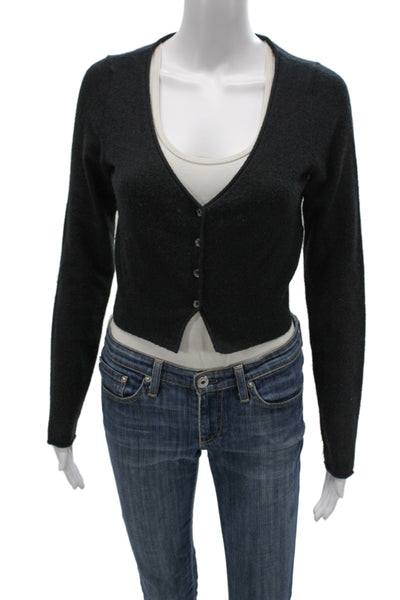 Wilfred Women Cardigan V-Neck Gray Long Sleeve Size M