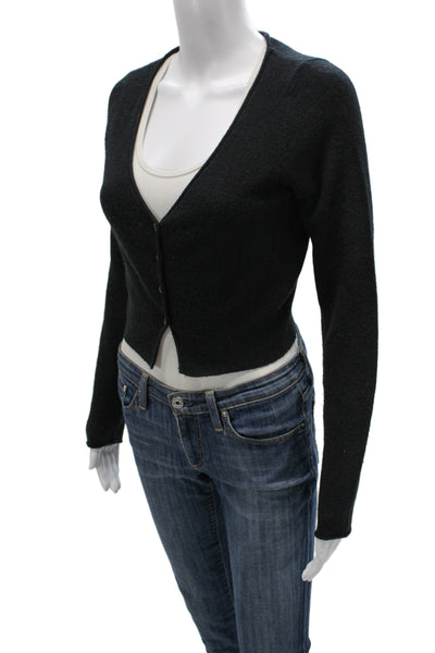 Wilfred Women Cardigan V-Neck Gray Long Sleeve Size M