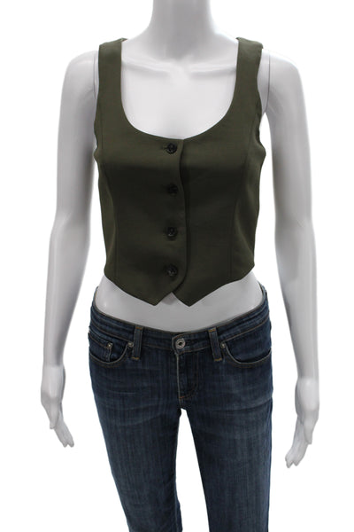 Wilfred Womens Green Polyester Vest Button Size 4