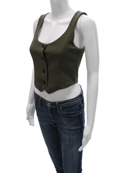 Wilfred Womens Green Polyester Vest Button Size 4