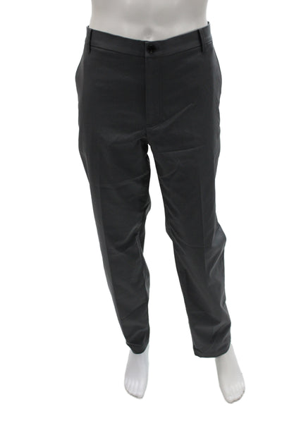 7 For All Mankind Mens Dress Pants Gray Button 100% Polyester Inseam 32 Size 38