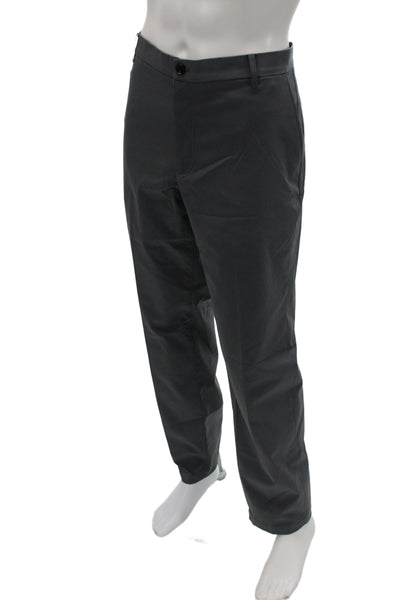 7 For All Mankind Mens Dress Pants Gray Button 100% Polyester Inseam 32 Size 38