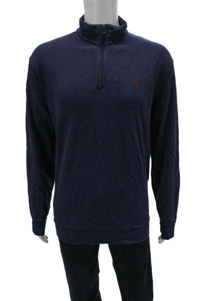 Polo Ralph Lauren Mens Pullover Sweater Blue Solid High Neck Size 2XL