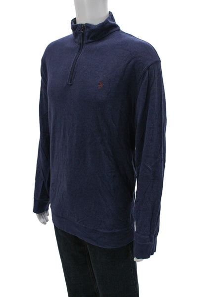 Polo Ralph Lauren Mens Pullover Sweater Blue Solid High Neck Size 2XL