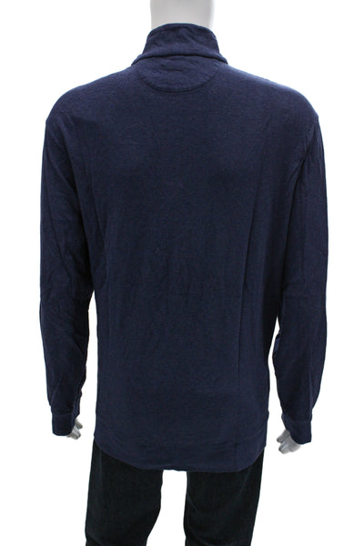 Polo Ralph Lauren Mens Pullover Sweater Blue Solid High Neck Size 2XL