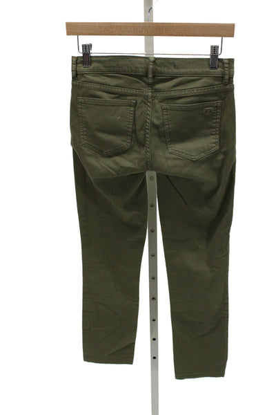 Tory Burch Women Skinny Green Cotton Jeans Size 25