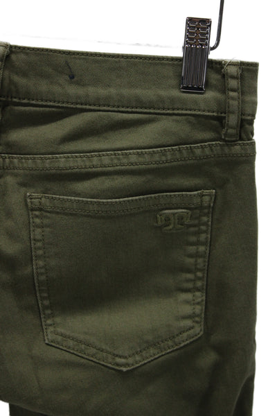 Tory Burch Women Skinny Green Cotton Jeans Size 25